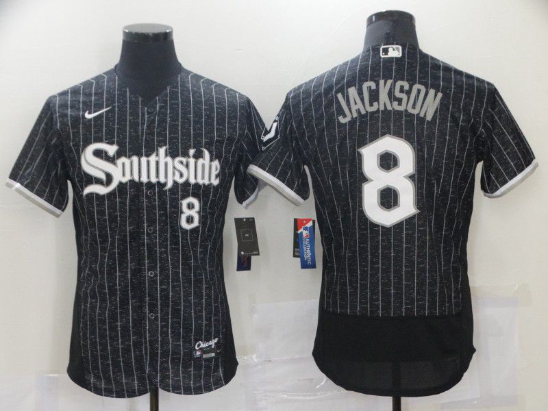 Men Chicago White Sox #8 Jackson City Edition Black Elite Nike 2021 MLB Jerseys->customized nfl jersey->Custom Jersey